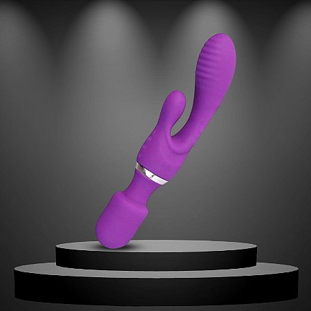 Vibrador 3 em 1 Varinha Mágica Ponto G e Clitóris Recarregável