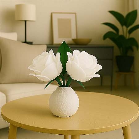 Arranjo De Flores Artificiais Rosas Decorativas Arranjo com Vaso