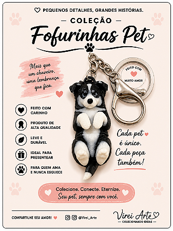 Chaveiro Fofurinhas Pet Border Collie