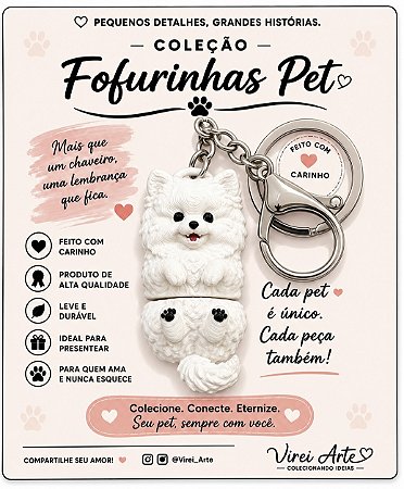 Chaveiro Fofurinhas Pet Splitz Alemão