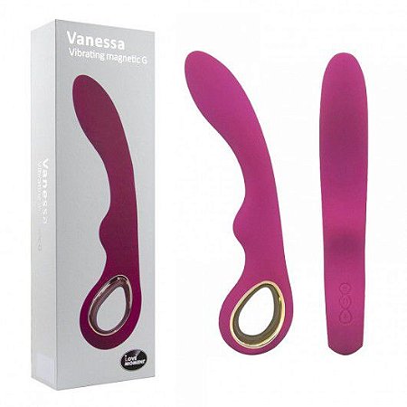 VANESSA - Vibrador de Luxo Recarregável com Detalhes em Metal e Estimulador Vaginal - LEALSO