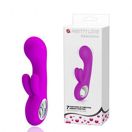 VALENTINE - Vibrador com Estimulador Clitoriano Duplo e 30 Mds de Vibração - PRETTY LOVE