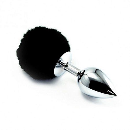 Plug Anal em Metal 7cm com Pompom Colorido