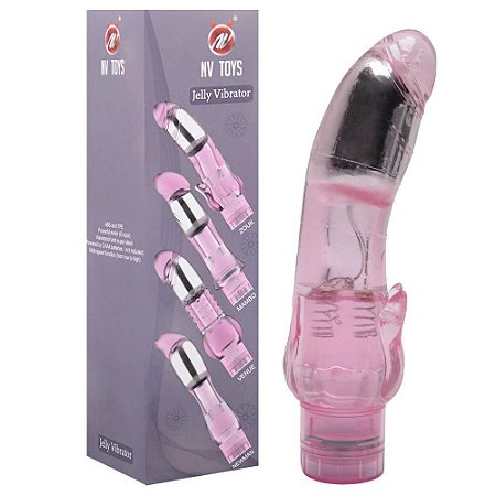 VIBRADOR PONTO G EM JELLY MULTIVELOCIDADE COM PONTA CURVADA - NV TOYS