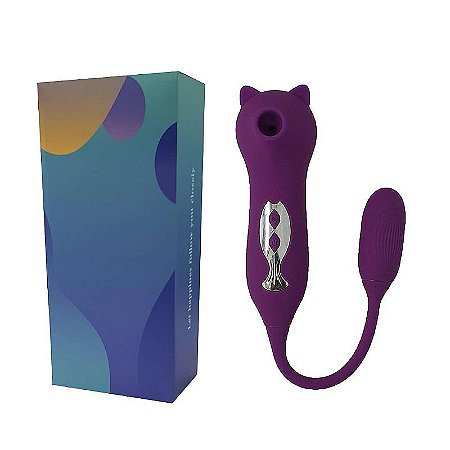 Vibrador massageador de Clitóris com Bullet - formato gatinho - carrega usb