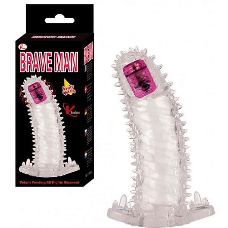 CAPA PENIANA COM VIBRADOR DE TOQUE - BRAVE MAN