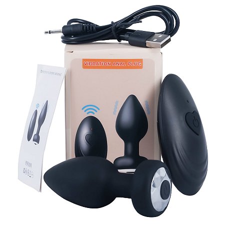Plug Anal em Silicone Tamanho P c/ 10m. de Vibração e Controle sem Fio - VIPMIX