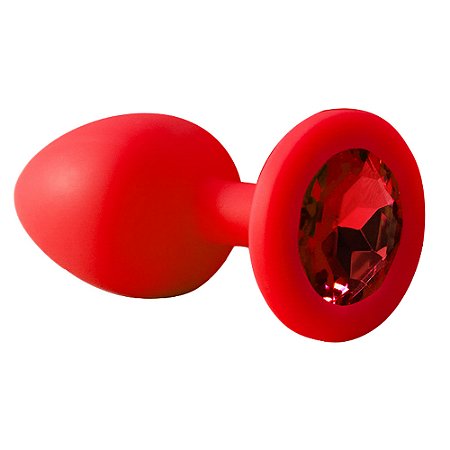 Plug Anal em Silicone com Pedra - Tamanho P