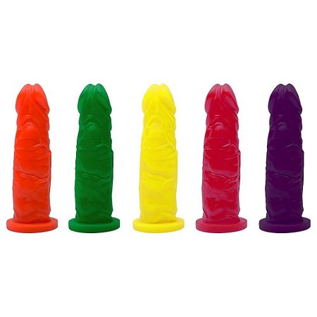 Pênis Borracha Maciço Colors 18 X 4Cm Kgel