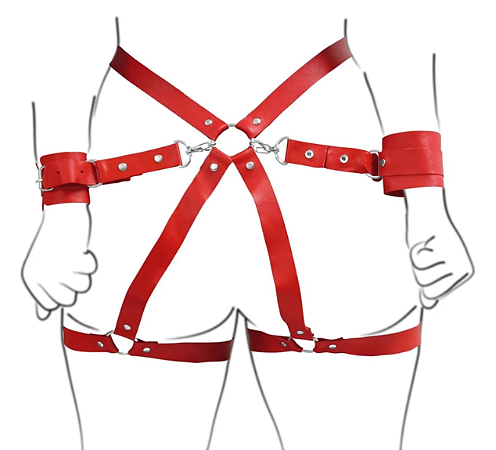 Harness Para Cintura Com Algemas Brasil Fetiche