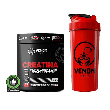 Creatina 100% Pura 300g + Coqueteleira 700ml - Venom Labs