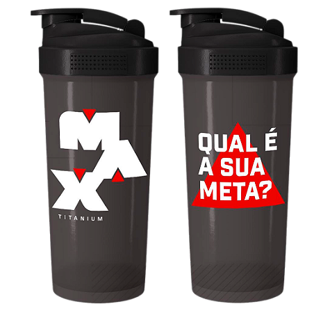 Coqueteleira “QUAL É A SUA META” – 700ML | Max Titanium