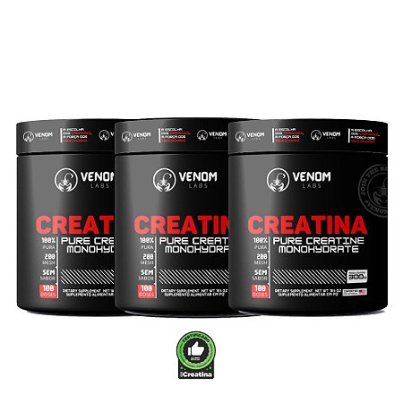 Combo 3X Creatina 100% Pura 300g – Venom Labs