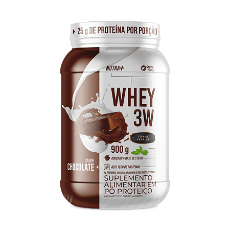 Whey Protein 3W Nutra+ 900g - Stevia Natus