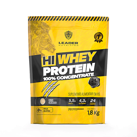 Hi Whey Protein 100% Concentrate - 1,8kg - Leader Nutrition