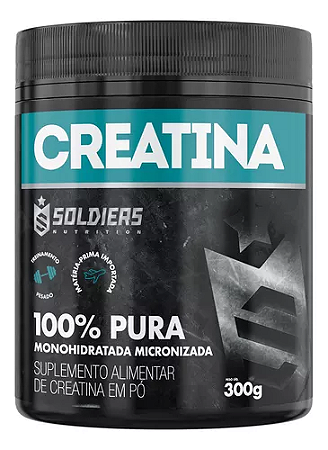 Creatina Monohidratada Pote 300g 100% Pura - Soldiers Nutrition