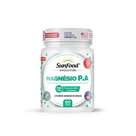 MAGNÉSIO P.A 700MG 60 CAPSULAS SUNFOOD EVOLUTION