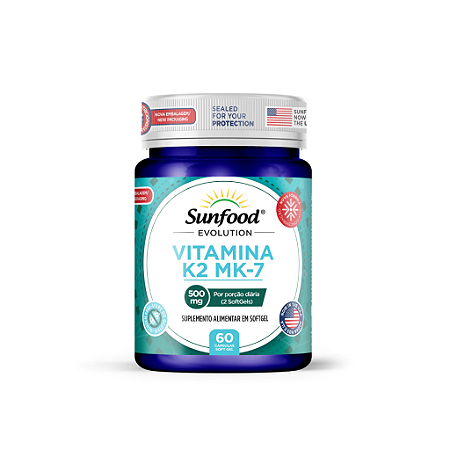 VITAMINA K2 MK-7 500MG 60 SOFTGELS SUNFOOD EVOLUTION