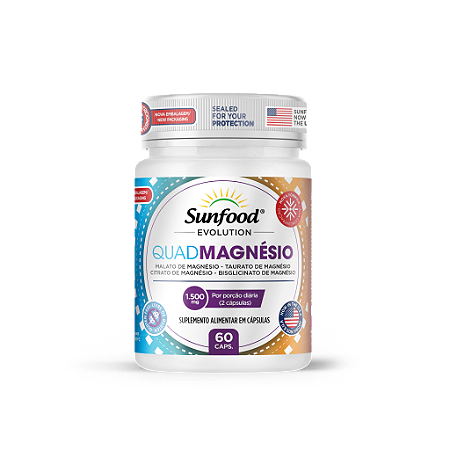 QUADMAGNÉSIO 1.500MG 60 CAPSULAS SUNFOOD EVOLUTION