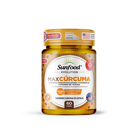 MAX CÚRCUMA 1.000MG 60 CAPSULAS SUNFOOD EVOLUTION