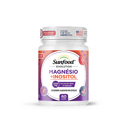 Magnésio + Inositol 1000mg 60 Cápsulas Sunfood Evolution