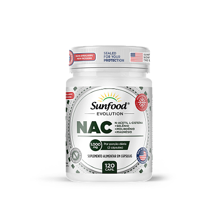 NAC 1000mg 120 Cápsulas Sunfood Evolution