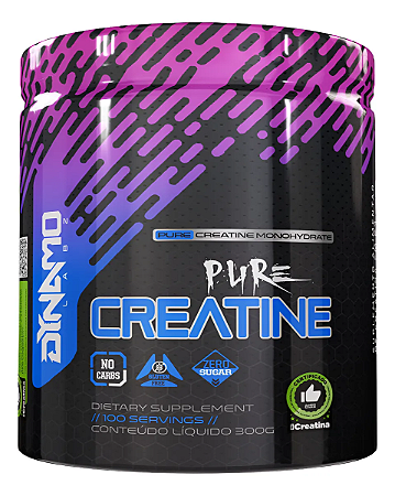 Creatine 300g 100% Pure Com Qr Code E Laudo - Dynamo Labz Sem Sabor