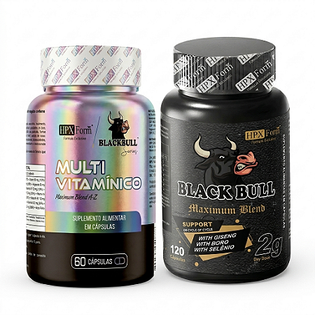 Black Bull - Maximum Blend 120 Cápsulas + Multivitaminico 60 Cápsulas - HPX Form