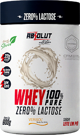 Whey 100% Zero Lactose - 900g Leite em Pó - Absolut