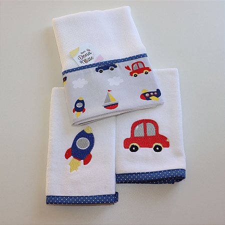 Kit toalhinha de boca com prendedor e fralda passeio