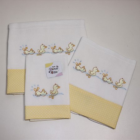 Fralda Bordada 3 Peças