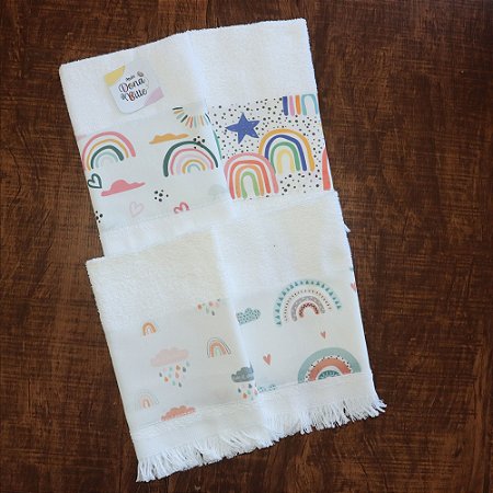 Toalha escolar personalizada kit com 4 toalhas