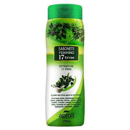 SABONETE ÍNTIMO FEMININO AROMA DE 17 ERVAS 210ML APINIL COSMÉTICOS