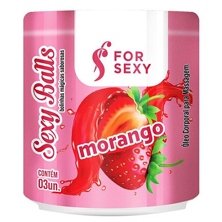 SEXY BALLS BEIJÁVEIS MORANGO COM 3 UNIDADES FOR SEXY