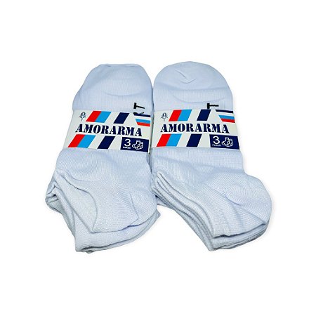 kit meias com 3 pares branco amorarma