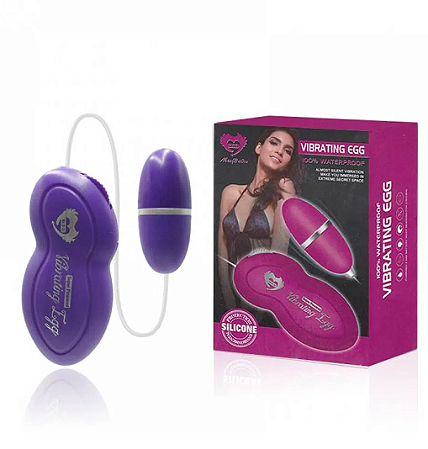 VIBRADOR MINI EGG EM SILICONE COM CONTROLE E FIO A PROVA D'ÁGUA MISS COLLECTION