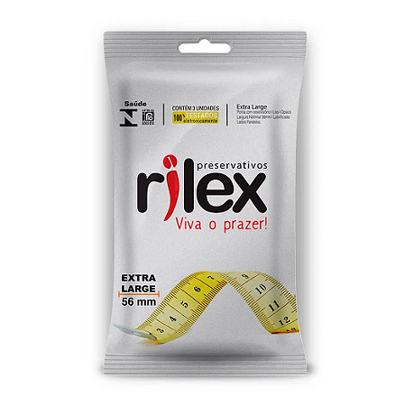 PRESERVATIVO LUBRIFICADO EXTRA LARGE 3 UNIDADES RILEX