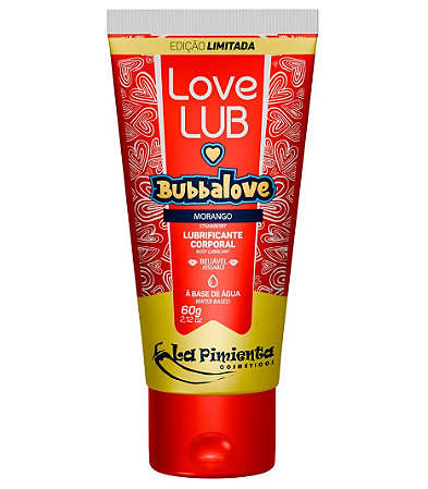 Love Lub Bubbalove Lubrificante Corporal Beijável 60g La Pimienta morango
