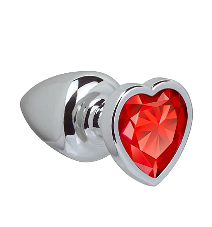 Plug Anal em Formato de Coração 6,5cm X 2,5 cm Silver Linha Unique La Pimienta