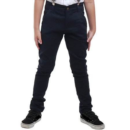 Calça Jeans Infantil Masculina Azul-marinho Tamanho 1 Ao 8 - Pó-Pô-Pano