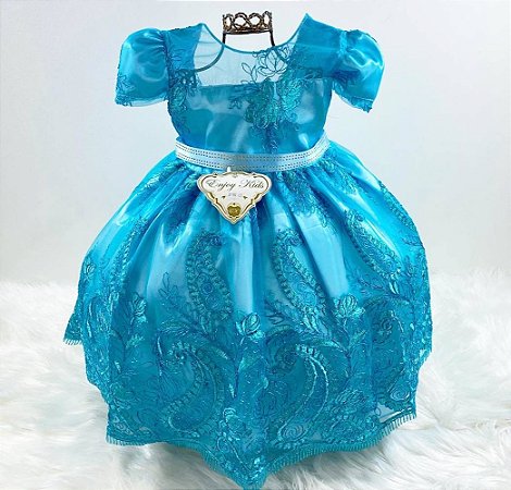 Vestido de festa Infantil Luxo Realeza casamento aniversário Azul -  Pó-Pô-Pano
