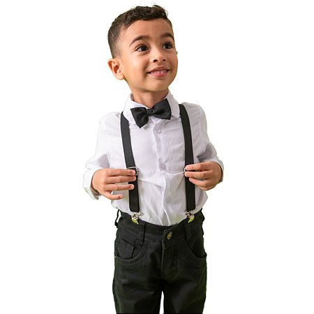 Roupa Infantil Masculina Camisa Social Kit Suspensório | islamiyyat.com