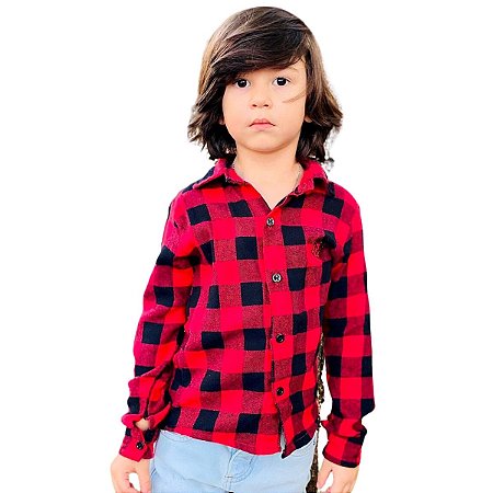 Camisa Xadrez Infantil Junina Festa Arraia Flanelada 1 ao 16 - Pó-Pô-Pano