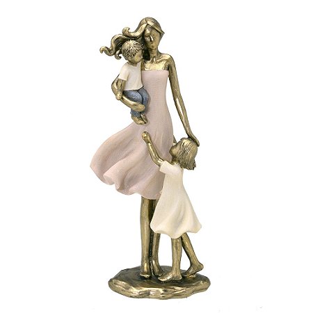 Estatueta Decoracao Mulher Menino Menina Mâe Casa Mesa