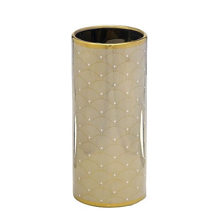 Vaso Decorativo Dourado Longo Casa Enfeite Sala Moderno