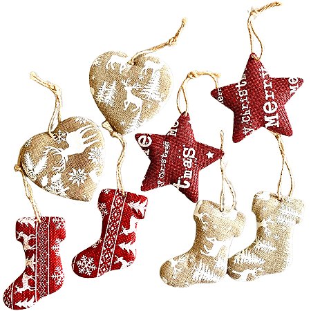 8 Enfeite Natalino Pendente Arvore De Natal Decoração Luxo