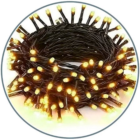 Pisca Pisca LED 100 Leds Fio Verde Luz Branco Arvore Natal