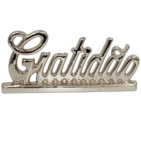 Enfeite Decorativo Ceramica Gratidão  Decoração Casa Luxo