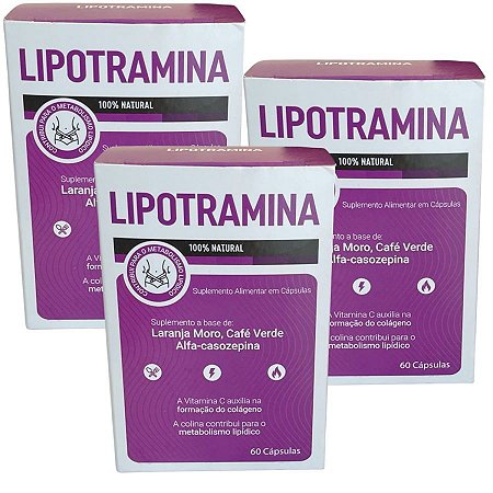 Lipotramina 60 cáps - 3 caixas