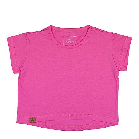 Blusa Cropped Rosa-Chiclete